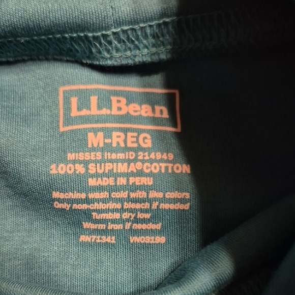 L.L. Bean Teal Supima Cotton Turtleneck - Picture 3 of 5